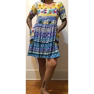 JAMS WORLD HAWAIIAN BEACH DRESS '90s VINTAGE